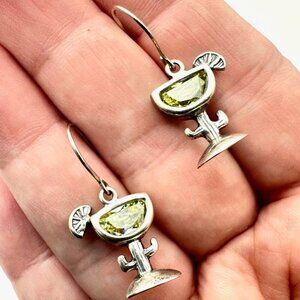 Shube Sterling Silver Margarita Drink Pierced Earrings